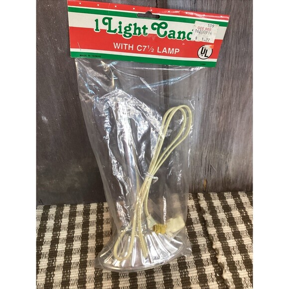 Vintage Single Light Candolier Candelabra Electric Drip Candle Silver Plastic X2 - Picture 12 of 16